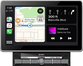 img 2 attached to Jensen CAR1000 10.1-inch Extra Large Touchscreen Media Receiver w/ Apple CarPlay & Android Auto | Built-in Bluetooth, A2DP Music Streaming, Phonebook Support | SEO-Enhanced