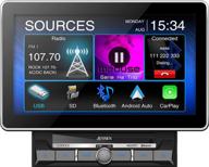 jensen car1000 10.1-inch extra large touchscreen media receiver w/ apple carplay & android auto | built-in bluetooth, a2dp music streaming, phonebook support | seo-enhanced logo