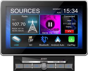 img 4 attached to Jensen CAR1000 10.1-inch Extra Large Touchscreen Media Receiver w/ Apple CarPlay & Android Auto | Built-in Bluetooth, A2DP Music Streaming, Phonebook Support | SEO-Enhanced