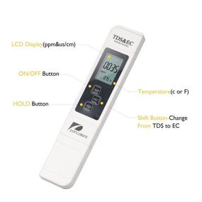 img 3 attached to Синий Улучшенный LED-Тестер Качества Воды - Набор Pancellent TDS PH EC Температура 4 в 1