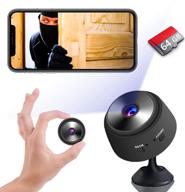 hd 1080p мини шпионская камера wifi скрытая беспроводная маленькая видеокамера с функцией ночного видения няня-камера секретное наблюдение компактный внутренний/внешний рекордер с аудио (в комплекте 64g sd-карта). логотип