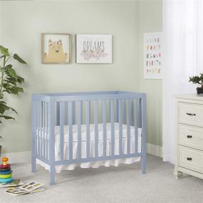 img 3 attached to 🌙 Dream On Me Edgewood Dusty Blue 4-in-1 Convertible Mini Crib - Enhanced SEO