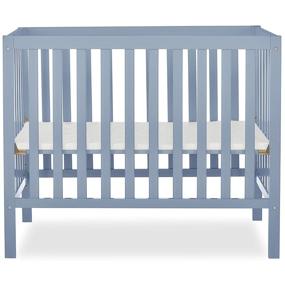 img 4 attached to 🌙 Dream On Me Edgewood Dusty Blue 4-in-1 Convertible Mini Crib - Enhanced SEO