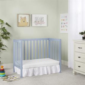 img 2 attached to 🌙 Dream On Me Edgewood Dusty Blue 4-in-1 Convertible Mini Crib - Enhanced SEO