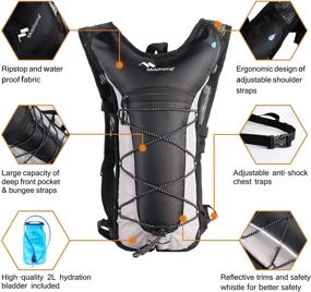 img 2 attached to 🎒 Mobihome Hydration Backpack for Running, Hiking, Cycling, and Climbing – Lightweight Sport Daypack with 2L Leak Proof Water Bladder, Adjustable Straps for Shoulder, Chest, and Waist