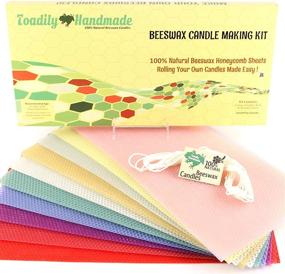 img 4 attached to 🕯️ DIY Beeswax Candle Making Kit - 10 Assorted Colored 100% Beeswax Honeycomb Sheets and 6 Yards (18 Feet) of Cotton Wick Included - Each Sheet Approx. 8" x 16 1/4