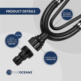 img 1 attached to 🚤 Высококачественный фlusher для внешнего мотора от Five Oceans - манжеты из мариновой резины, прочная стальная конструкция с ПВХ покрытием, прямоугольная, круглая и двухпоточная опции потока.