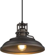 🏡 femila barn pendant light fixture, vintage farmhouse hanging light with adjustable height, oil rubbed bronze finish - 4fy15-mp orb logo