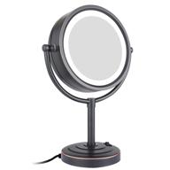 enhance your makeup routine with gurun 8 inch tabletop double-sided led lighted makeup mirror - oil-rubbed bronze m2208do(8.5in,10x) logo