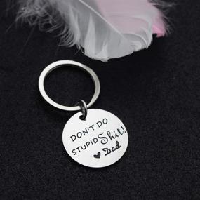 img 1 attached to 🤣 Don't Engage in Foolish Activities Keychain - Hilarious Birthday Gifts for Teens, Son, Daughter from Mom - Humorous Sarcasm Gift for Family and Friends