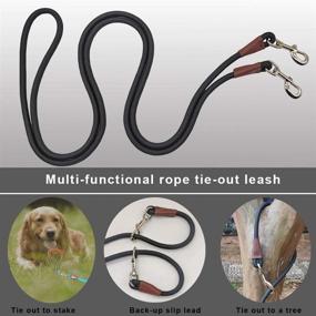 img 1 attached to 🐾 SEPXUFORE Heavy Duty Nylon Tie Out Rope Dog Leash, 8-50FT Check Cord for Medium to Large Dogs - Ideal for Indoor/Outdoor Play, Camping, and Backyard Activities