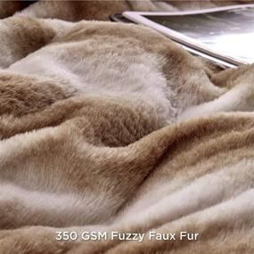 img 2 attached to 🛏️ Bedsure Faux Fur Duvet Cover - Soft Brown Ombre Fuzzy Bedding Set for Queen Size Beds, Warm Winter Duvet Cover with 2 Pillow Shams