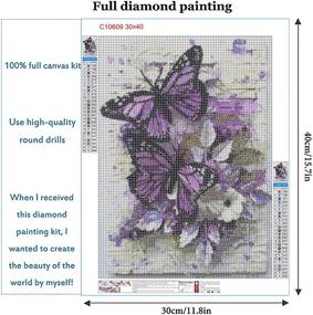 img 1 attached to Diamond Painting Suitable Butterfly 12X16Inch