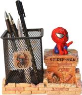 🕷️ spiderman pen holder, breis creative novelty office desk decorations man boy girls gadgets stationery storage box unique gifts for spiderman fans - red-a | seo-optimized логотип