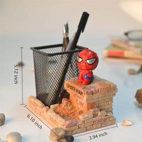 img 2 attached to 🕷️ Spiderman Pen Holder, BREIS Creative Novelty Office Desk Decorations Man boy Girls Gadgets Stationery Storage Box Unique Gifts for Spiderman Fans - Red-A | SEO-Optimized