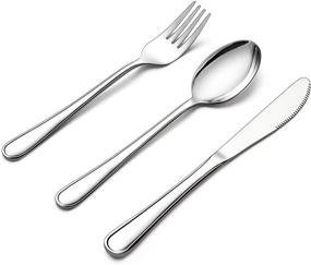 img 4 attached to 🍽️ LIANYU 12-Piece Kids Stainless Steel Silverware Set, Toddler Utensils Flatware Set, Child Cutlery Tableware Set for 4, Includes Knives Forks Spoons, Mirror Finish, Dishwasher Safe
