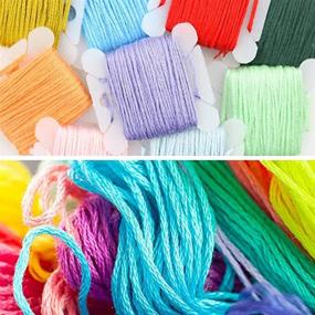 img 1 attached to 🌈 AINIA Embroidery Floss Friendship Bracelets Thread Rainbow Color Cross Stitch (Pack of 100 Floss)