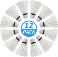 phyopus badminton birdie: 12 pack duck feather shuttlecocks - ultimate stability & durability for high-speed sports training indoors and outdoors (milky white) логотип