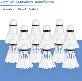 img 3 attached to PHYOPUS Badminton Birdie: 12 Pack Duck Feather Shuttlecocks - Ultimate Stability & Durability for High-Speed Sports Training Indoors and Outdoors (Milky White)