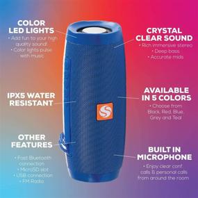 img 2 attached to SilverOnyx Portable Bluetooth Speaker with Color Lights - Waterproof, Loud HD Stereo Sound, 🔊 Rich Bass and Built-in Mic - Ideal for Shower, Home, Travel, and Pool - Blue