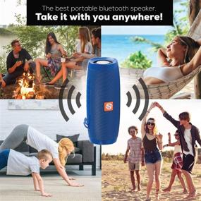 img 3 attached to SilverOnyx Portable Bluetooth Speaker with Color Lights - Waterproof, Loud HD Stereo Sound, 🔊 Rich Bass and Built-in Mic - Ideal for Shower, Home, Travel, and Pool - Blue