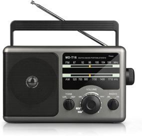 img 4 attached to 📻 Greadio AM FM Portable Radio Transistor Radio with 3.5mm Earphone Port, Hi/Low Tone Mode, Large Speaker, AC Power or Battery Operated by 4 D Cell Batteries for Home and Outdoor Use