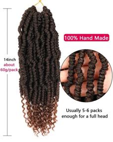 img 1 attached to 💇 Волосы для крючка Pretwisted Passion Twist - 14 дюймов синтетического наращивания для безупречных витых причесок и плетения - 6 пакетов предварительно зацепленных пружинных витков