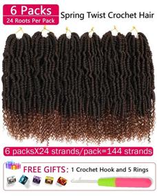 img 3 attached to 💇 Волосы для крючка Pretwisted Passion Twist - 14 дюймов синтетического наращивания для безупречных витых причесок и плетения - 6 пакетов предварительно зацепленных пружинных витков