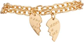img 2 attached to 💔 Lux Accessories Partners in Crime Heart BFF Break Pendant Friendship Bracelet: A Perfect Gift for Best Friends