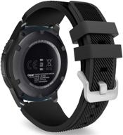 моko ремешок - совместим с samsung galaxy watch 3 45 мм, gear s3 frontier/classic, galaxy watch 46 мм, huawei watch gt2 pro/gt 2e, gt 46 мм, gt2 46 мм, ticwatch pro 3 - 22 мм силиконовый ремешок, черный логотип