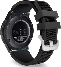 img 4 attached to МоKo Ремешок - Совместим с Samsung Galaxy Watch 3 45 мм, Gear S3 Frontier/Classic, Galaxy Watch 46 мм, Huawei Watch GT2 Pro/GT 2e, GT 46 мм, GT2 46 мм, Ticwatch Pro 3 - 22 мм силиконовый ремешок, черный