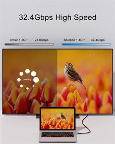 img 2 attached to Кабель DisplayPort 1.4 8K - Sniokco Кабель 8K DP 6.6Ft / 2M (8K @ 60 Гц, 4K @ 240 Гц, 2K @ 144 Гц) - Совместимость с FreeSync G-Sync - Плетеный из нейлона - Кабель DisplayPort очень высокой скорости 32,4 Гбит / с для ноутбука, ПК, монитора, ТВ