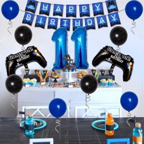 img 1 attached to 🎮 Level Up Your 11th Birthday: Celebrate with Video Game Decorations for Boys - Party Supplies, Gaming Banner, Cake Topper, Game Controller Balloons, and More!