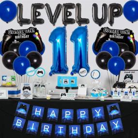 img 3 attached to 🎮 Level Up Your 11th Birthday: Celebrate with Video Game Decorations for Boys - Party Supplies, Gaming Banner, Cake Topper, Game Controller Balloons, and More!