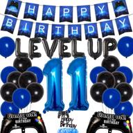 🎮 level up your 11th birthday: celebrate with video game decorations for boys - party supplies, gaming banner, cake topper, game controller balloons, and more! логотип