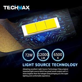 img 3 attached to 💡 TECHMAX H1 LED Bulb - 12000LM 72W, 360° Adjustable Beam Angle, 6500K Xenon White - Bright Kit of 2 Halogen Replacements