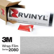 🚘 high-quality 3m 2080 br120 brushed aluminum vinyl wrap film for vehicles - 5ft x 2ft roll with application card included logo