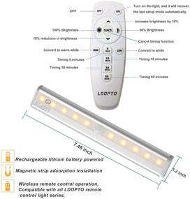 img 1 attached to Convenient Remote Control Under Cabinet Lighting 4 Pack - LDOPTO 🔆 Dimmable Battery Operated Lights for Kitchen, Stick-on LED Cabinet Lights with Remote/Touch Control