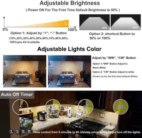 img 3 attached to Convenient Remote Control Under Cabinet Lighting 4 Pack - LDOPTO 🔆 Dimmable Battery Operated Lights for Kitchen, Stick-on LED Cabinet Lights with Remote/Touch Control