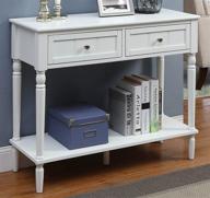convenience concepts french country two drawer hall table, white: stylish and practical furniture for your home logo