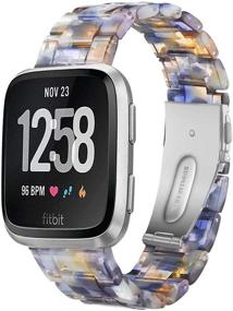 img 4 attached to 🌟 Премиальный ремешок из смолы для Fitbit Versa/Fitbit Versa 2/Fitbit Versa Lite Edition Watch - Легкий и модный заменяемый ремешок, совместимый с Fitbit Versa Smart Watch.