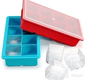 img 4 attached to 🧊 Ice Cube Trays - Premium Silicone Ice Cube Tray with Lid for Easy Release - Stackable & Dishwasher Safe - Great for Food, Cocktails, Whiskey, Chocolate