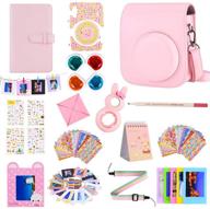 📸 bsuuy instant camera accessories bundle for fujifilm instax mini 11 camera - includes mini 11 camera case, selfie mirror, four-color filter, and more - cherry blossom powder (15 items) logo
