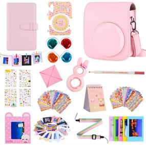 img 4 attached to 📸 Bsuuy Instant Camera Accessories Bundle for FujiFilm Instax Mini 11 Camera - Includes Mini 11 Camera Case, Selfie Mirror, Four-Color Filter, and More - Cherry Blossom Powder (15 Items)