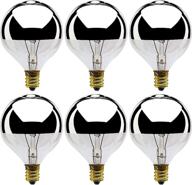 (6 pack) g16 1/2/sl incandescent light bulb - dimmable, silver half chrome crown with mirror finish – 60 watt (6 pack) logo