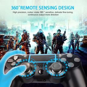 img 1 attached to 🎮 Premium Black Wireless Controller for PS4 with Built-in Speaker & Multi-Touch Touch Pad - Compatible with P-S4, PC, Windows, iPhone, Android