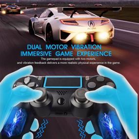 img 2 attached to 🎮 Premium Black Wireless Controller for PS4 with Built-in Speaker & Multi-Touch Touch Pad - Compatible with P-S4, PC, Windows, iPhone, Android