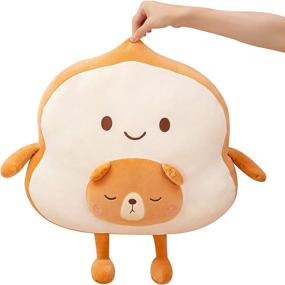 img 1 attached to 🍞 Kawaii Stuffed Animal - SQUISHY DOT Toast Plush Pillow & Cute Bread Cushion, Throw Pillow, Plushie Toy, Sliced Bread, Japanese Anime Enthusiast's Plush Cushion