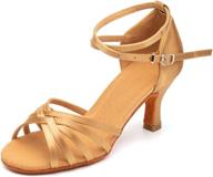 womens latin salsa bachata tango dance shoes with soft suede sole - perfect for weddings and performances! logo