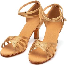 img 2 attached to Womens Latin Salsa Bachata Tango Dance Shoes with Soft Suede Sole - Perfect for Weddings and Performances!